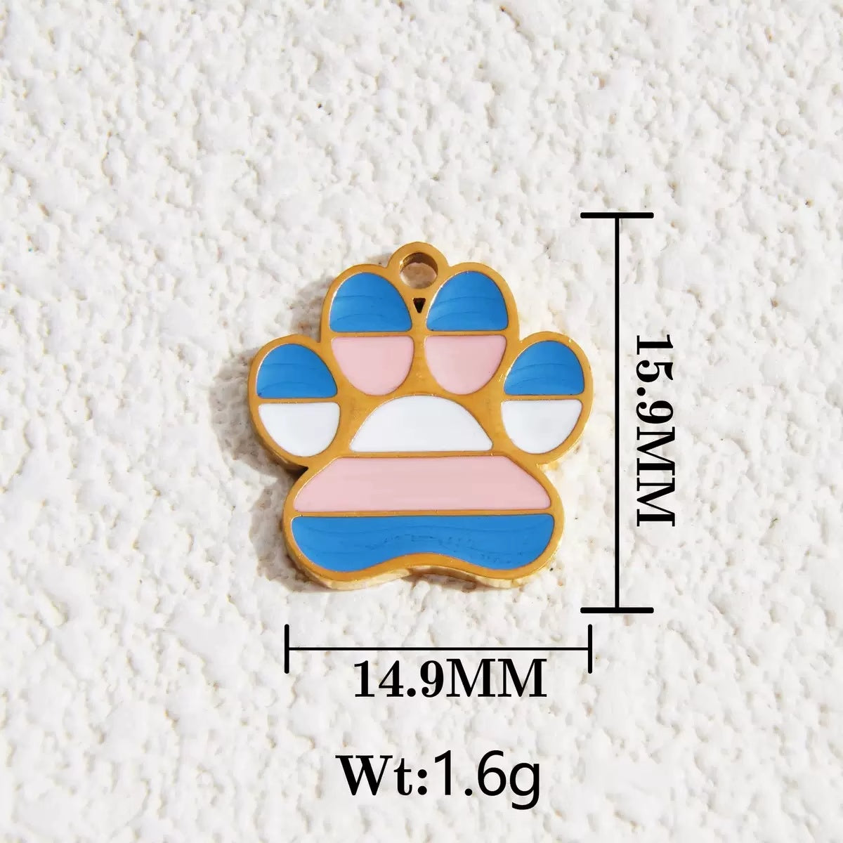Enamel paw charm