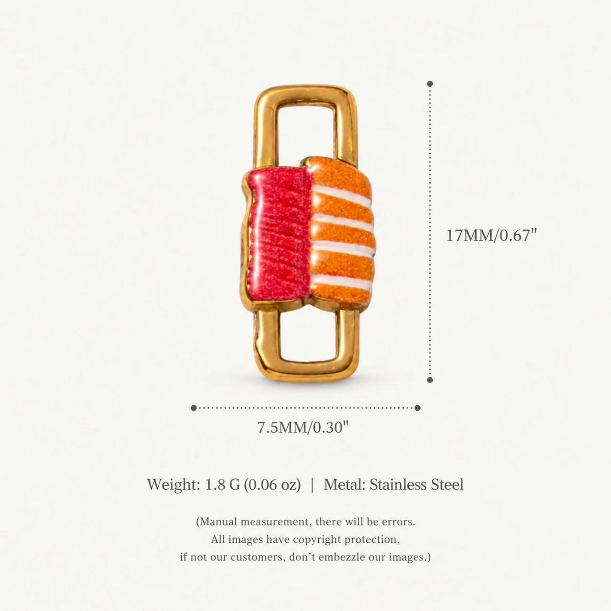 Enamel connector link charm