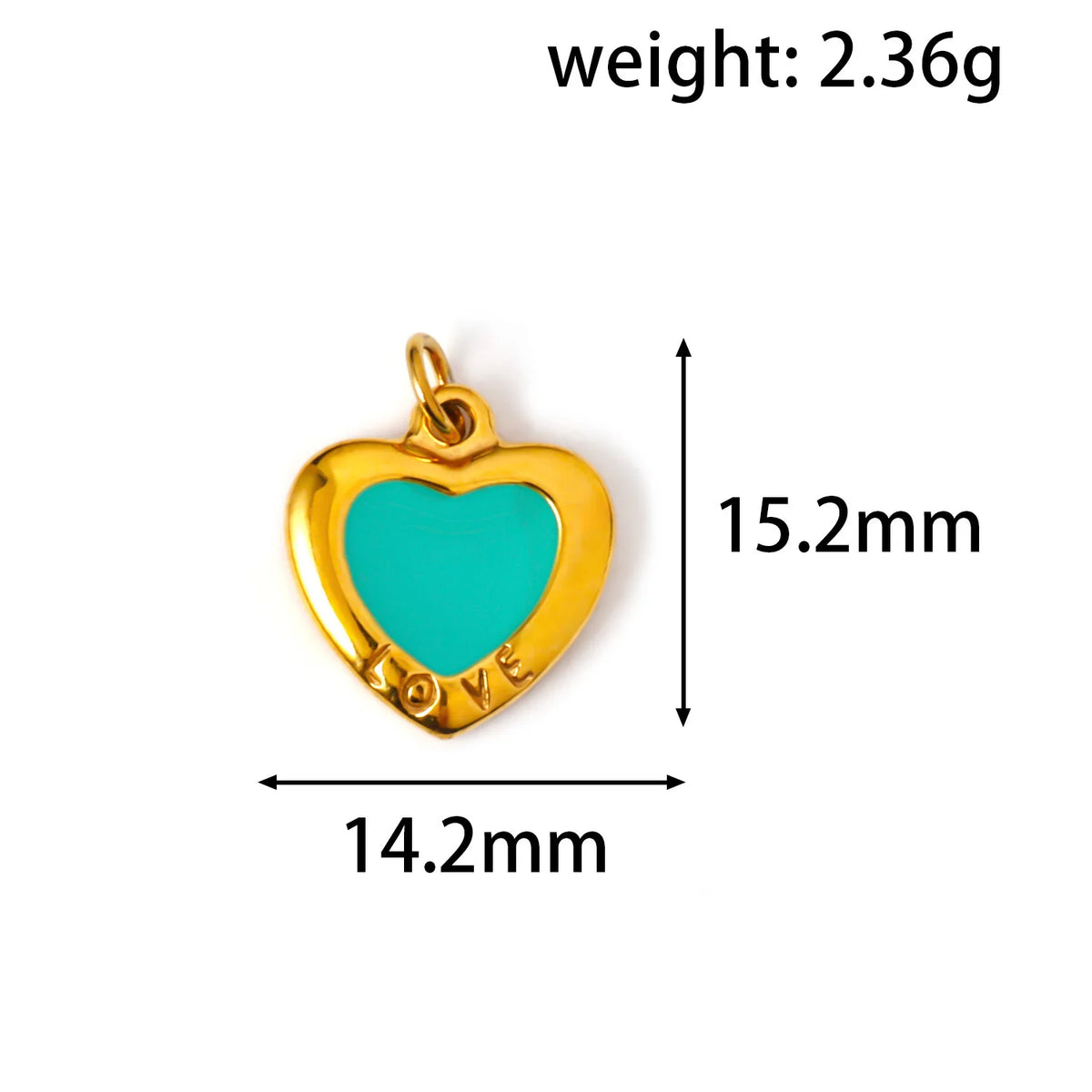 Gold heart enamel charm
