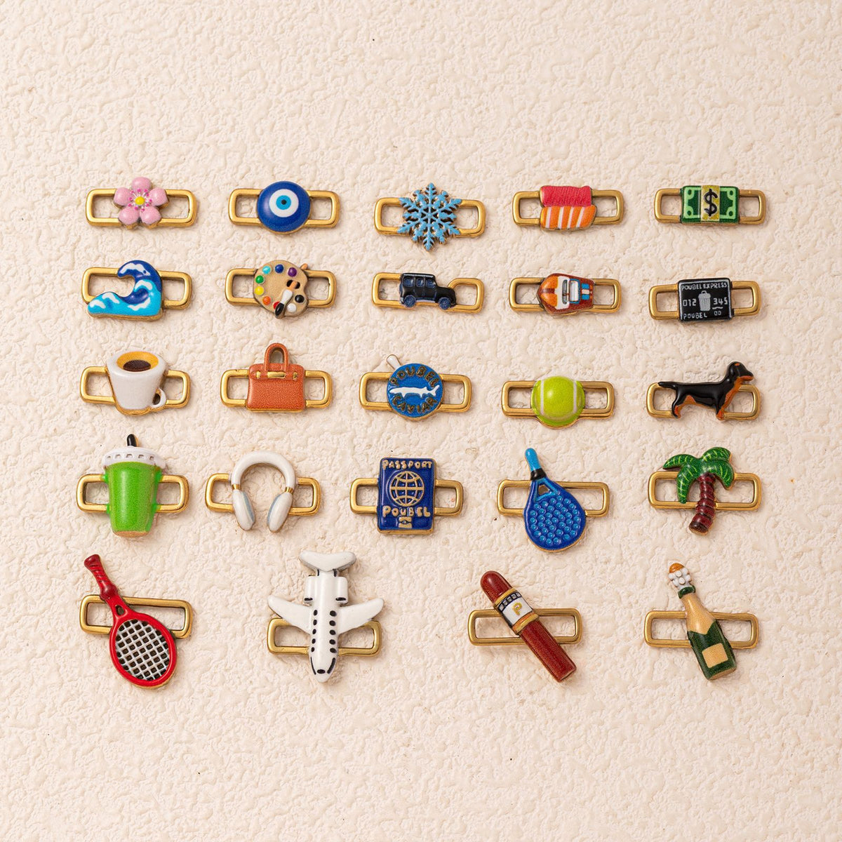 Enamel connector link charm