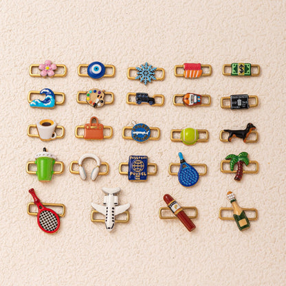Enamel connector link charm