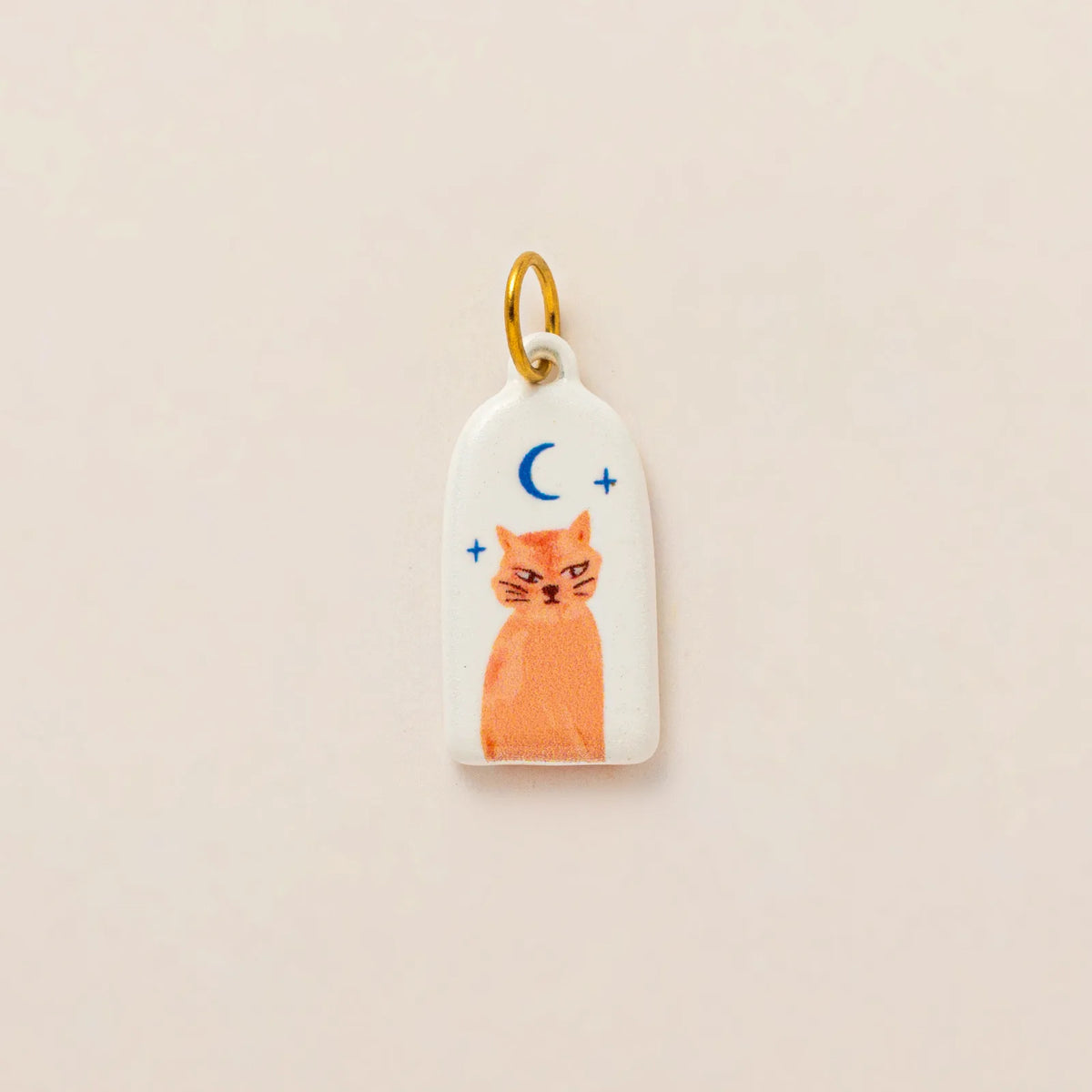 Hand painted enamel flower and kitten charm