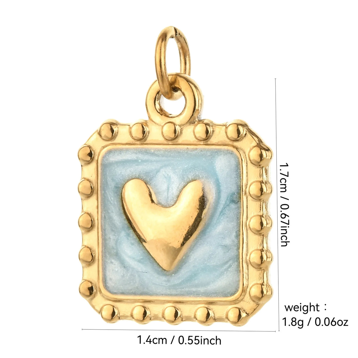 Vintage heart sun and moon charm