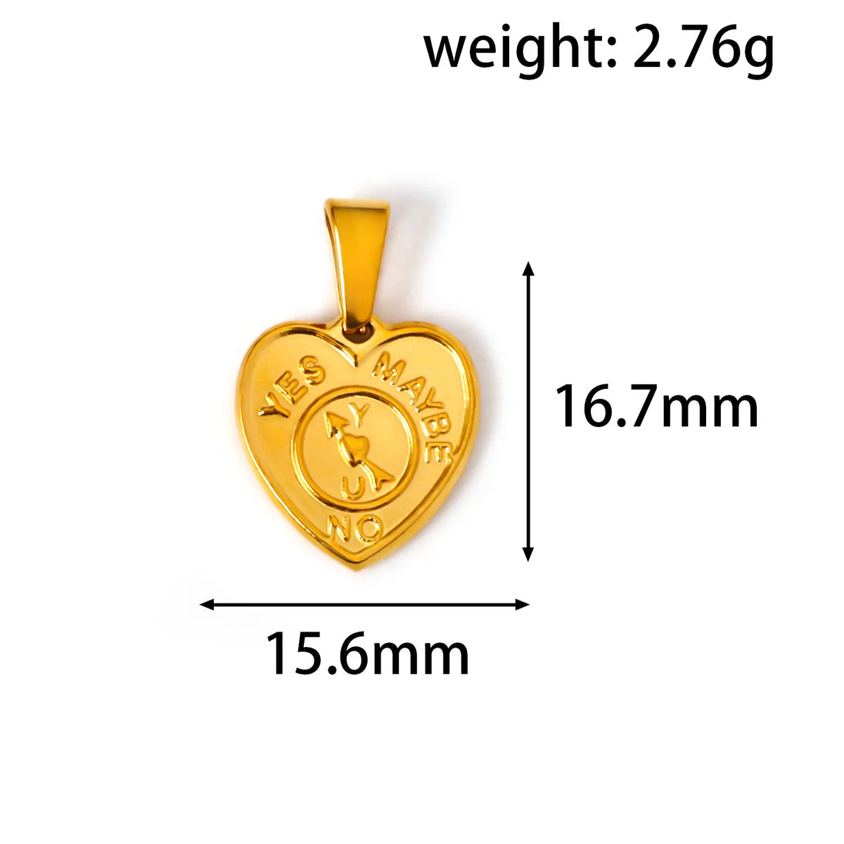 Gold heart enamel charm
