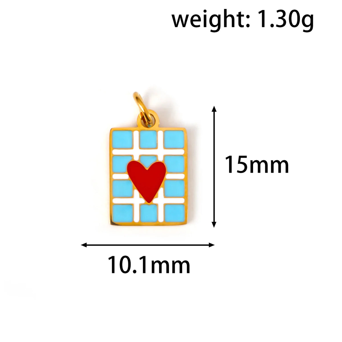 Gold heart enamel charm