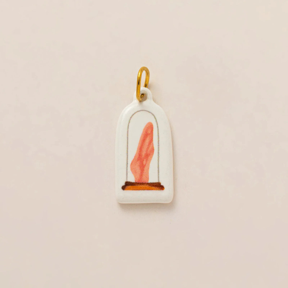 Hand painted enamel flower and kitten charm