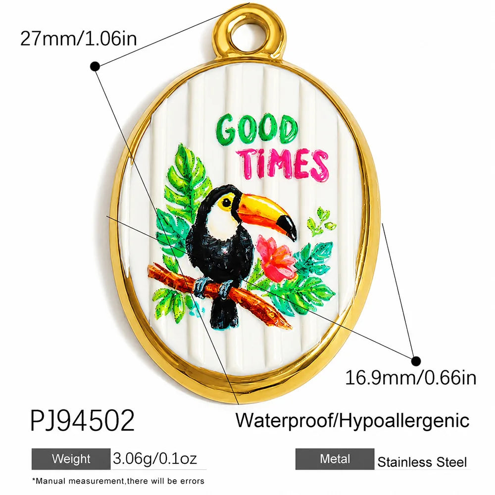 Tropical floral animal charm