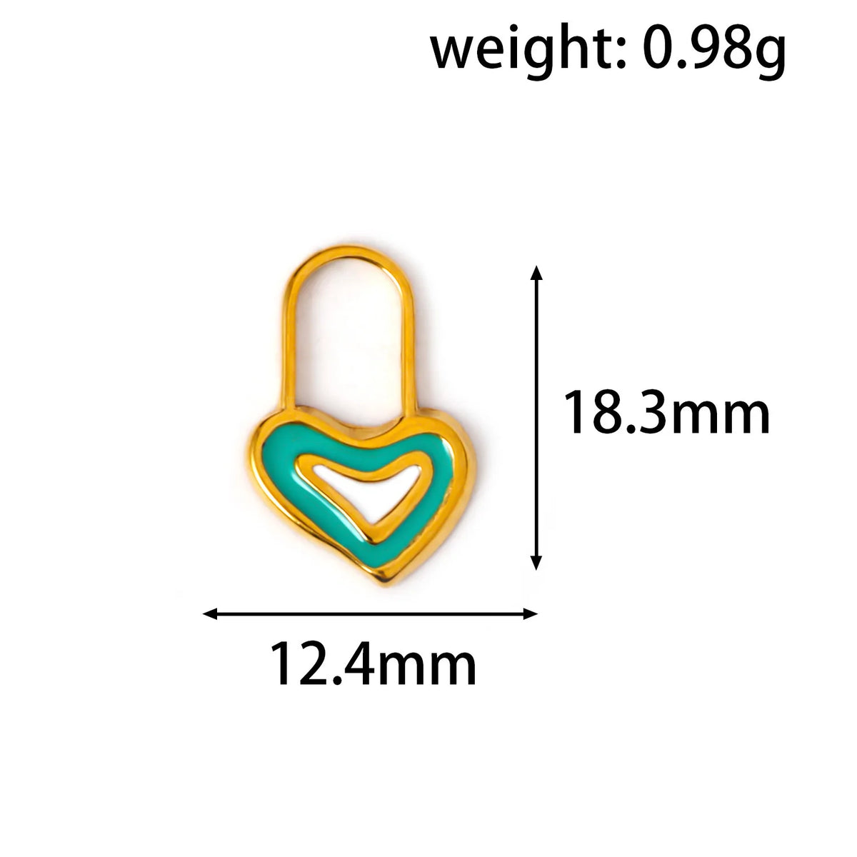 Gold heart enamel charm