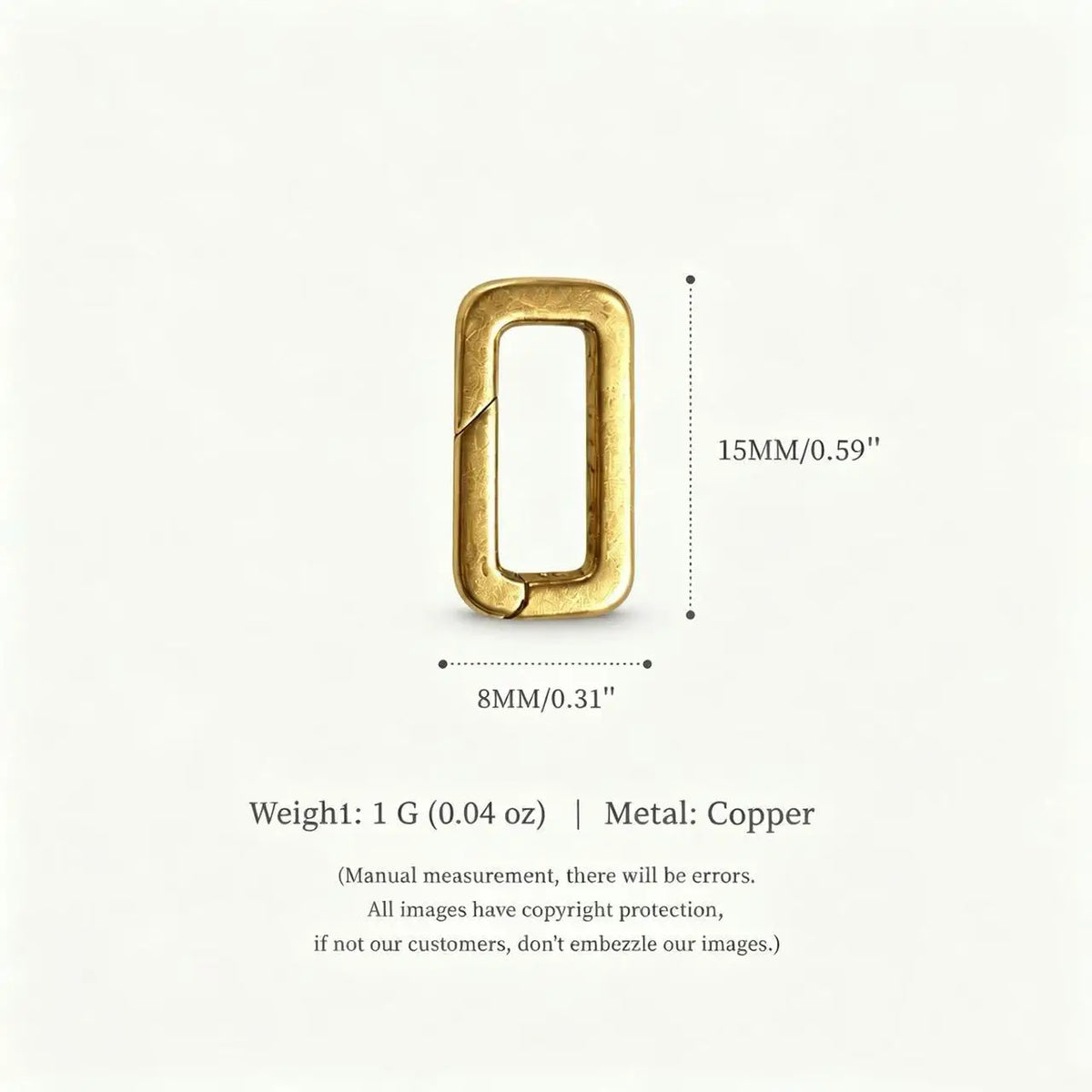 Gold plated enamel connector link charm