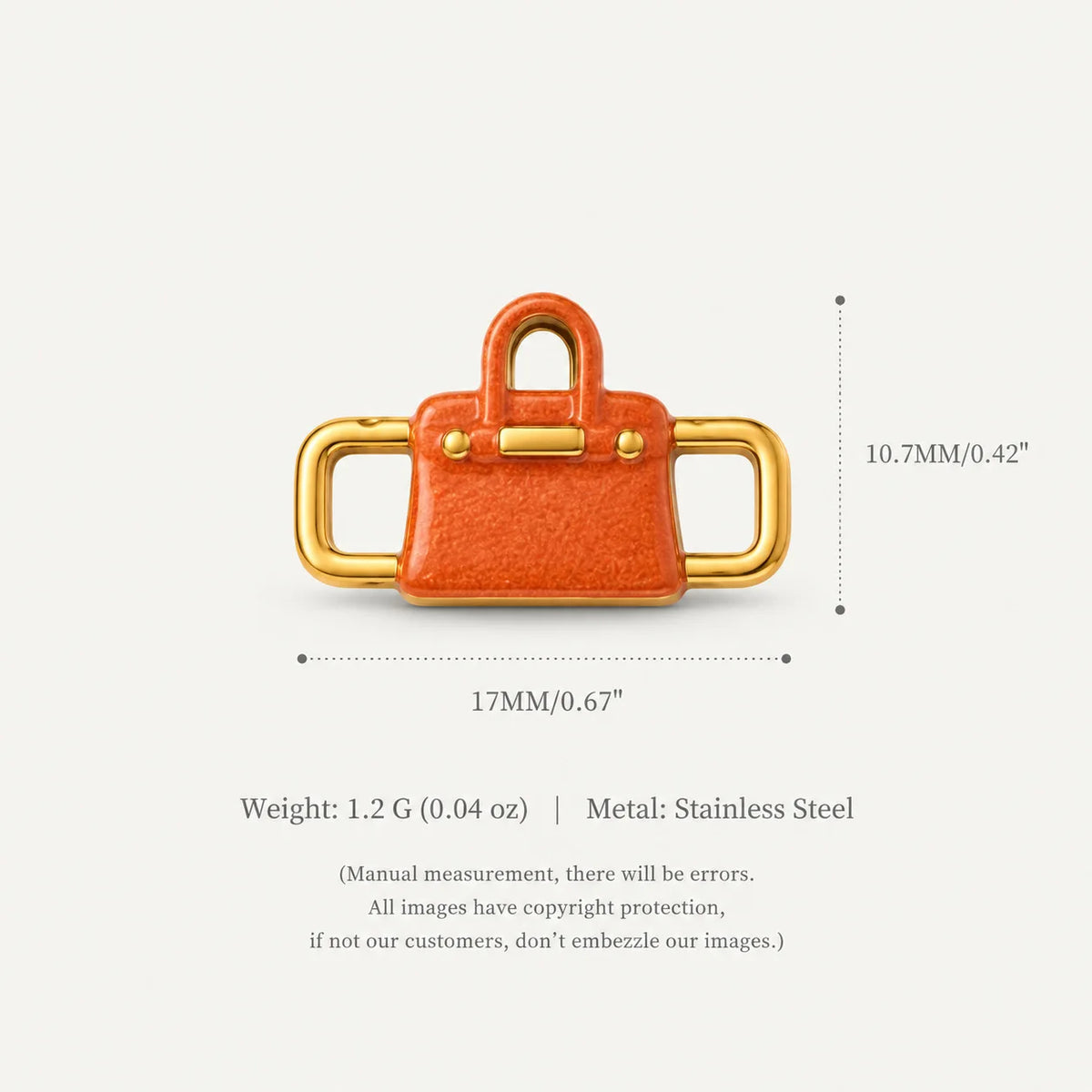 Enamel connector link charm