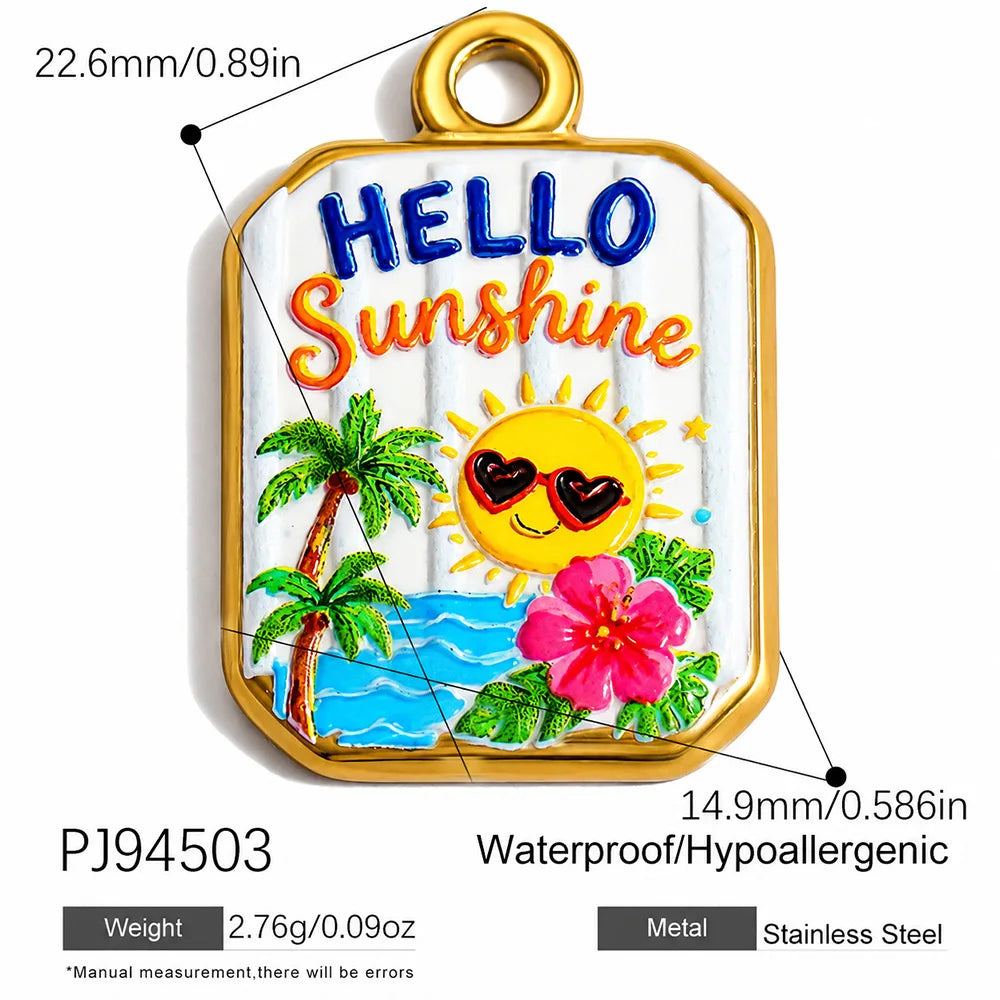 Tropical floral animal charm