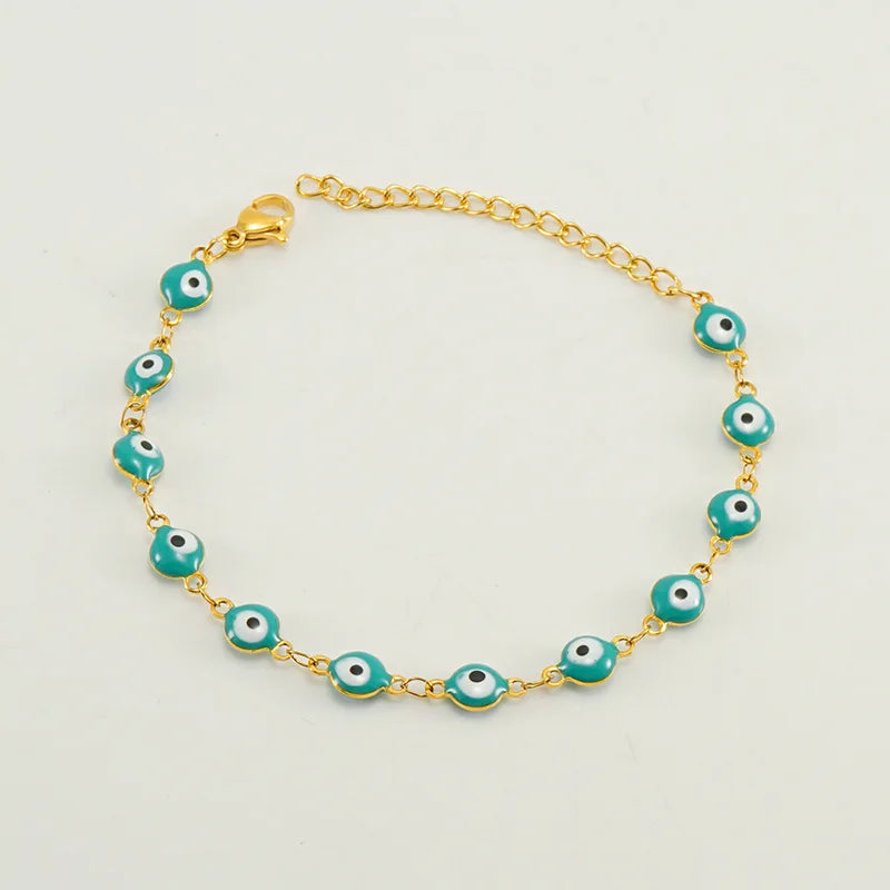 Evil eye bracelet 18K gold plated