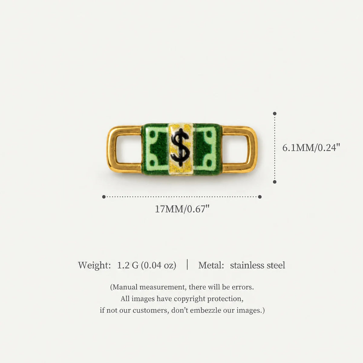 Enamel connector link charm