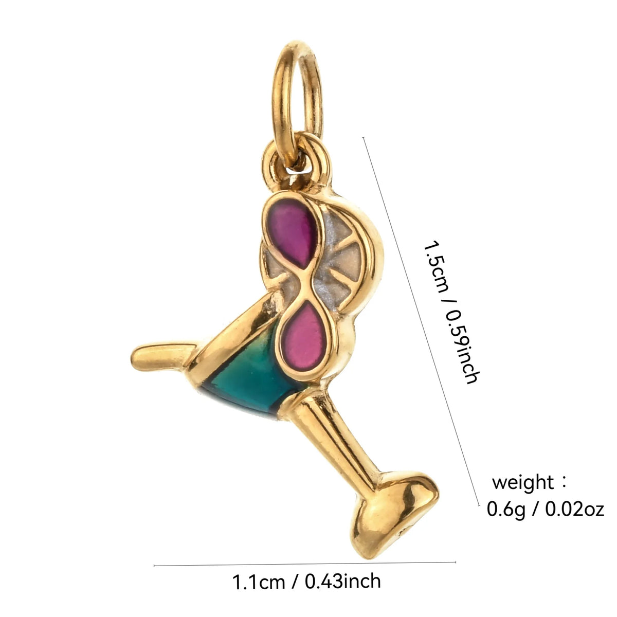 Vintage heart sun and moon charm