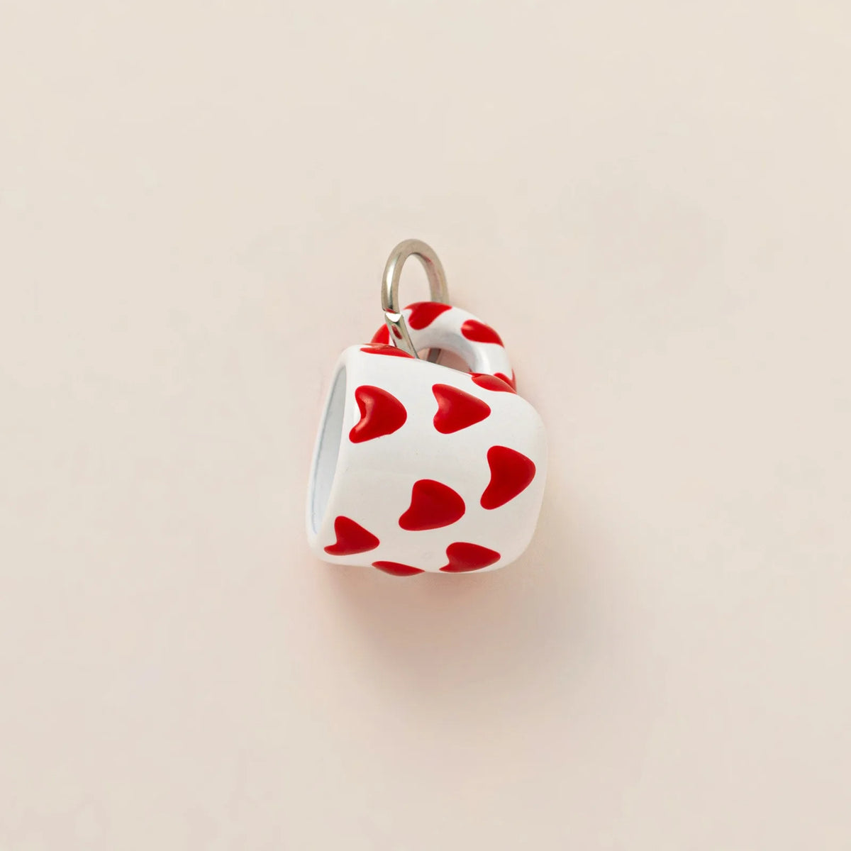 Hand painted enamel flower and kitten charm