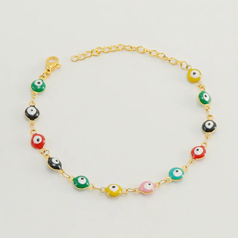 Evil eye bracelet 18K gold plated