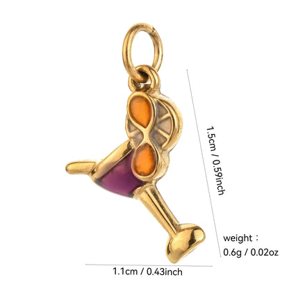 Vintage heart sun and moon charm