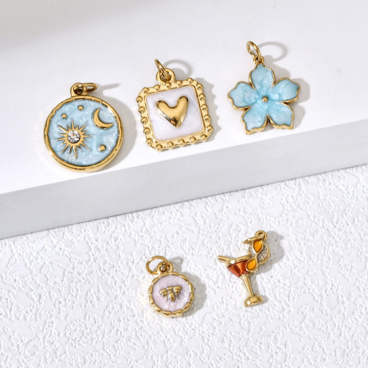 Vintage enamel charms