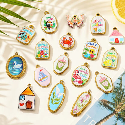 Tropical Floral Animal Charm