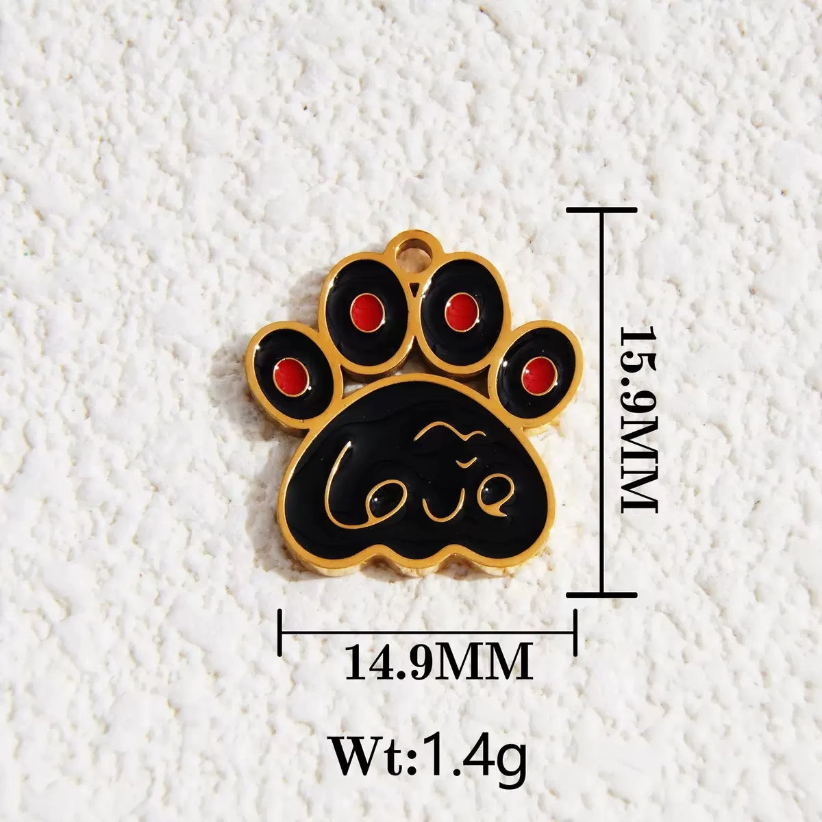 Enamel paw charm