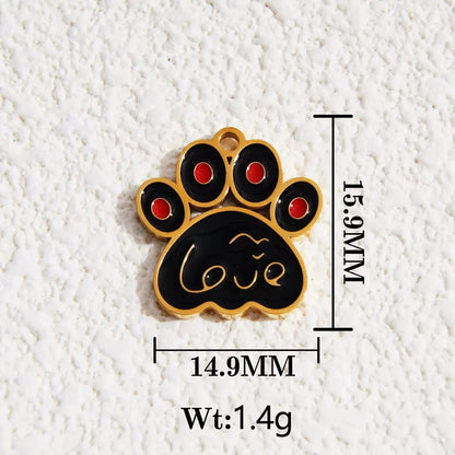 Enamel paw charm