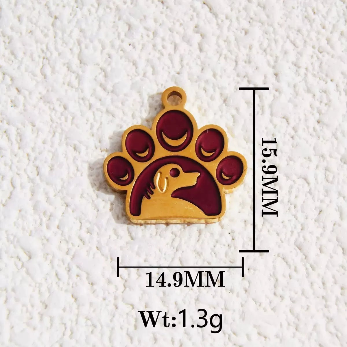 Enamel paw charm