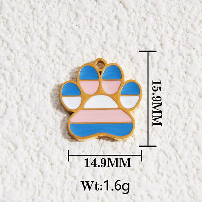 Enamel paw charm