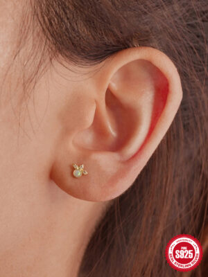 Gold Crowned Star Opal Jew with 14k gold plated Earring