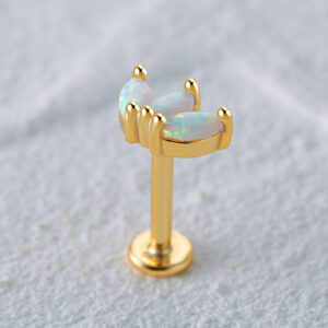 Queen's Gold Crown Opal Jew with 14k gold plated Earring