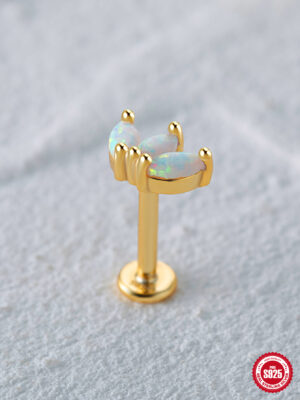 Queen's Gold Crown Opal Jew with 14k gold plated Earring