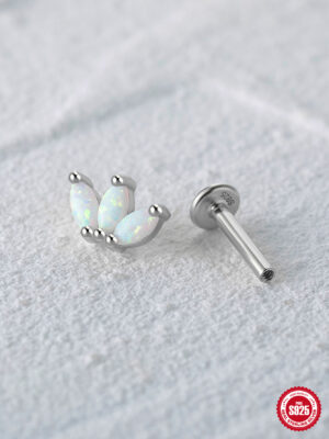 Queen's Silver Crown Opal Jew Earring