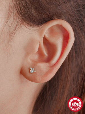 Silver Crowned Star Opal Jew Earring