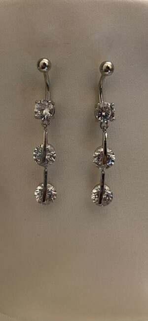 Ethereal Crystal Drop Earrings: Elegant cascading silver earrings adorned with dazzling round-cut crystals.